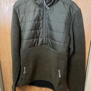 prAna Men’s Large IncrediWool 1/2 Zip Slate Green Heather NWT Pullover